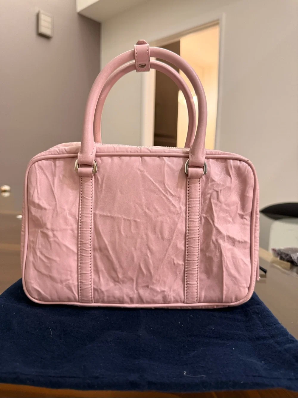 Prada Pink Re-Edition 2001 Top-Handle Bauletto Bag